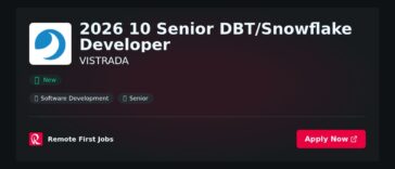 2026 Senior DBT/Snowflake Developer Position at VISTRADA: Expertise and Opportunities in Data Engineering | Facts & Career Tips