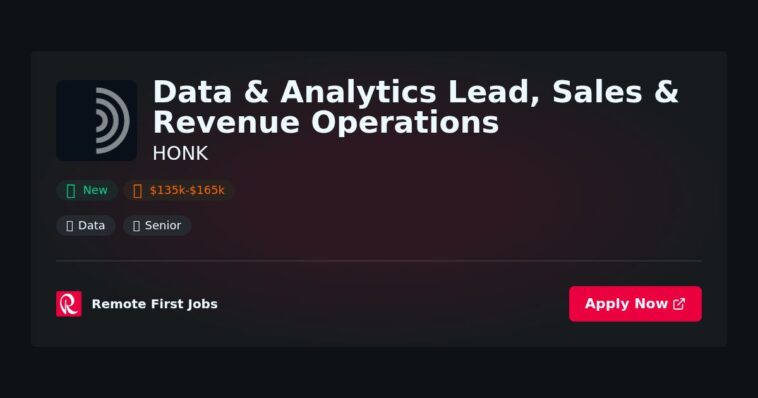 “Data-Driven Leadership: Transforming Sales & Revenue Operations at HONK” | Facts & Career Tips