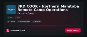 “Expert 3rd Cook for Northern Manitoba Remote Camp Operations | Dexterra Group” | Facts & Career Tips
