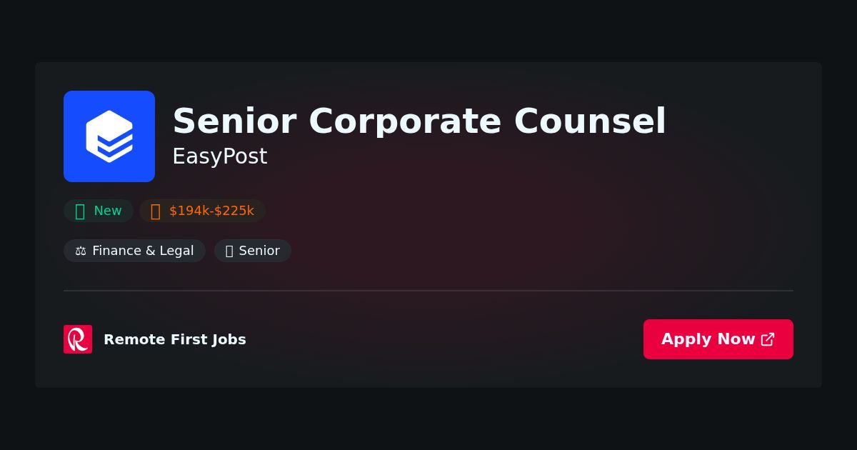 “Expert Insights: The Role of Senior Corporate Counsel at EasyPost in Legal Strategy and Compliance” | Facts & Career Tips
