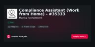 “Join Manila Recruitment as a Compliance Assistant (Work from Home) – Job #35333” | Facts & Career Tips