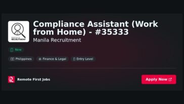 “Join Manila Recruitment as a Compliance Assistant (Work from Home) – Job #35333” | Facts & Career Tips