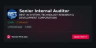 “Senior Internal Auditor at BEST IN SYSTEMS TECHNOLOGY RESEARCH & DEVELOPMENT: Driving Compliance and Efficiency” | Facts & Career Tips