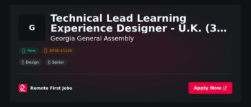 Technical Lead Learning Experience Designer – 30 Hours/Week at Georgia General Assembly, U.K.: Enhance Skills with Evidence-Based Strategies | Facts & Career Tips